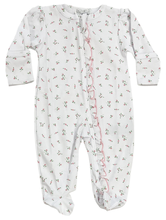 Kissy Kissy Garden Rose Wht Ruffle Footie