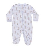 Kissy Kissy Lt Blue Teddy Bear Club Zip Footie
