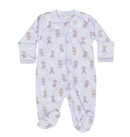 Kissy Kissy Lt Blue Teddy Bear Club Zip Footie