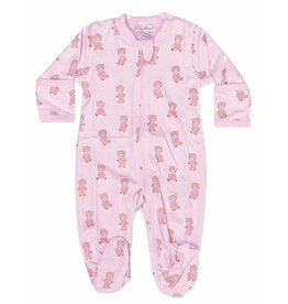 Kissy Kissy Pink Teddy Bear Club Zip Footie