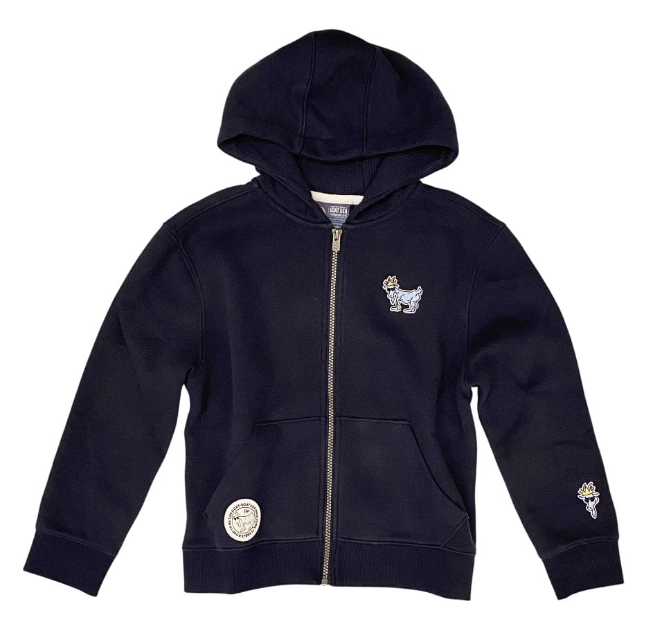 GOAT Dark Navy Kid/Youth Zip Hoodie