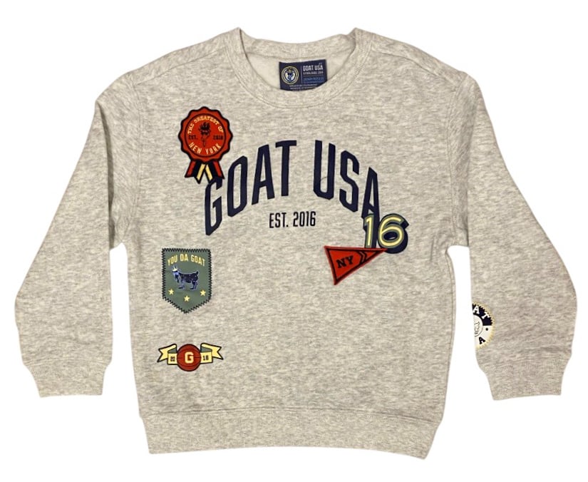 GOAT Grey Patch Fleece Sweatshirt Boys