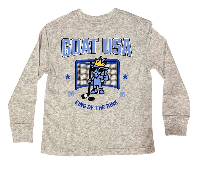 GOAT Grey Hockey King LS Tee Kid/Youth