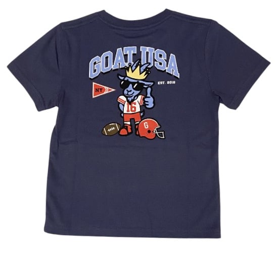 GOAT Blue Football King SS Tee Kid/Youth