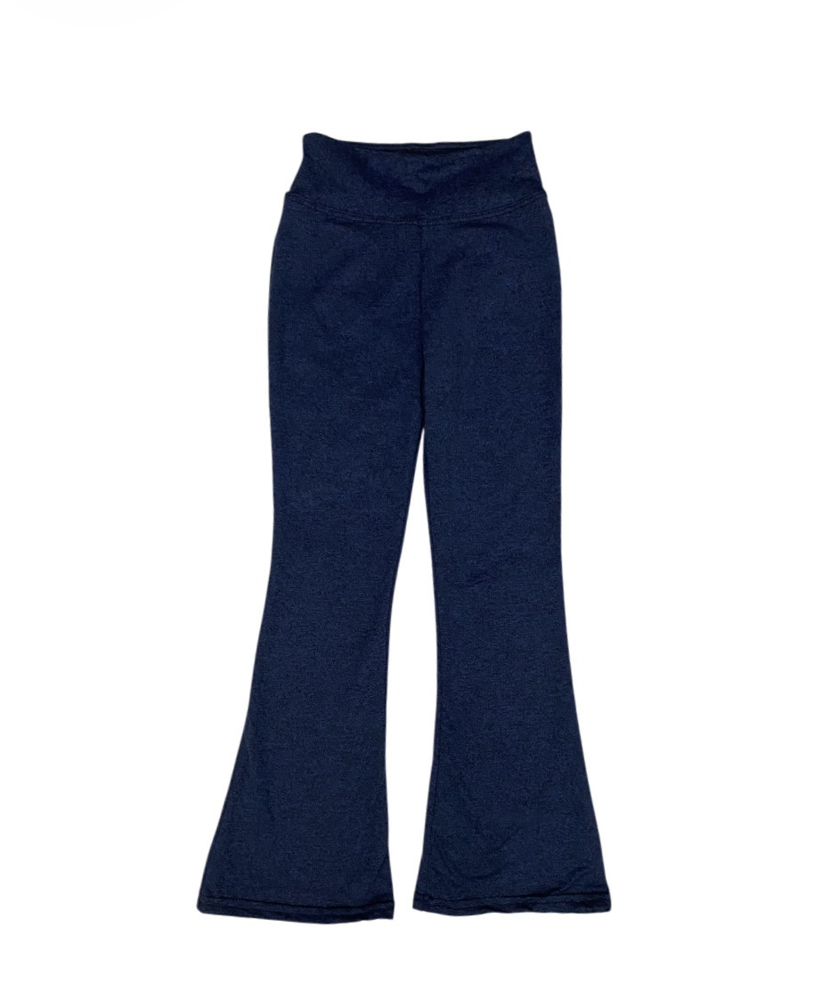 Dori Navy/Blk Heathered High Waisted Flare Legging