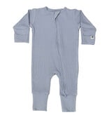 Lt Denim Blue Ribbed Bamboo Footie