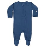 Cadet Blue Ribbed Bamboo Footie