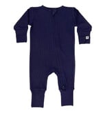 Navy Ribbed Bamboo Footie