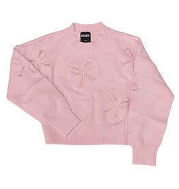 KatieJ NYC Baby Pink Erin Lace Bow Sweater