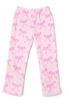 OMG Pink Strip Bow Plush Pant