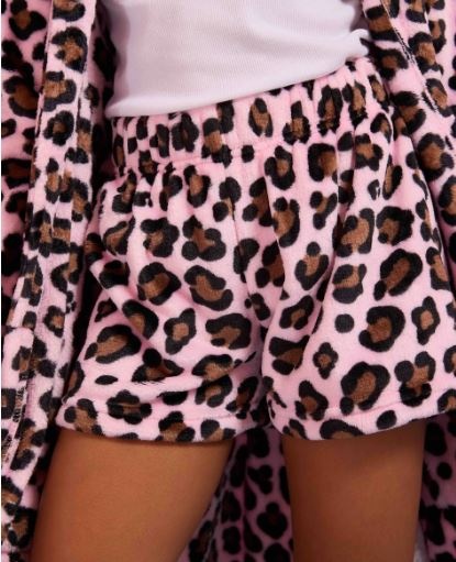 OMG Pink Leopard Plush Shorts