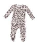 Angel Dear Leopard Rib Ruffle Back Footie