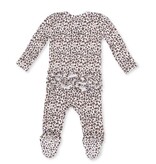 Angel Dear Leopard Rib Ruffle Back Footie