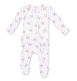 Angel Dear Bows & Hearts Rib Ruffle Back Footie