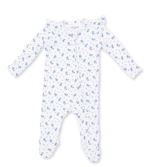 Angel Dear Blue Joli Rosette Rib Footie