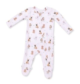 Angel Dear Bestie Dogs Pink Ruffle Back Footie