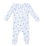 Angel Dear Blue Bows/Flowers Rib Footie