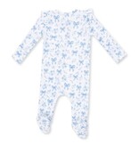Angel Dear Blue Bows/Flowers Rib Footie