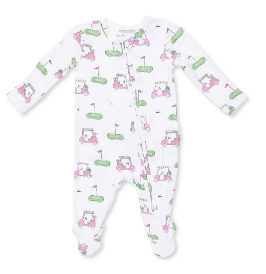 Angel Dear Golf Carts Pink Ruffle Back Footie