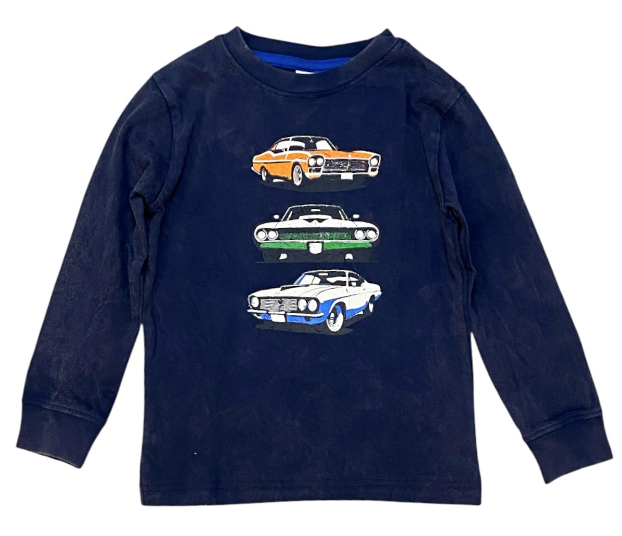 Mish Enz Navy Classic Cars Inf. LS Tee