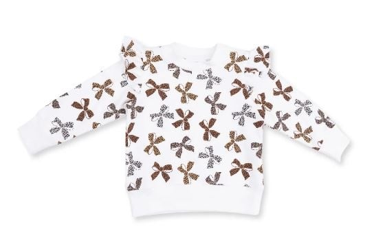 Angel Dear Leopard Bow Ruffle Toddler Sweatshirt