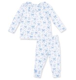 Angel Dear Blue Bows/Flowers Rib Legging Set