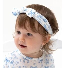 Angel Dear Blue Bows/Flowers Rib Headband