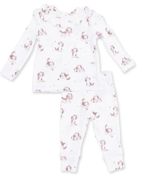 Angel Dear Explorer Puppy Pink Rib Legging Set