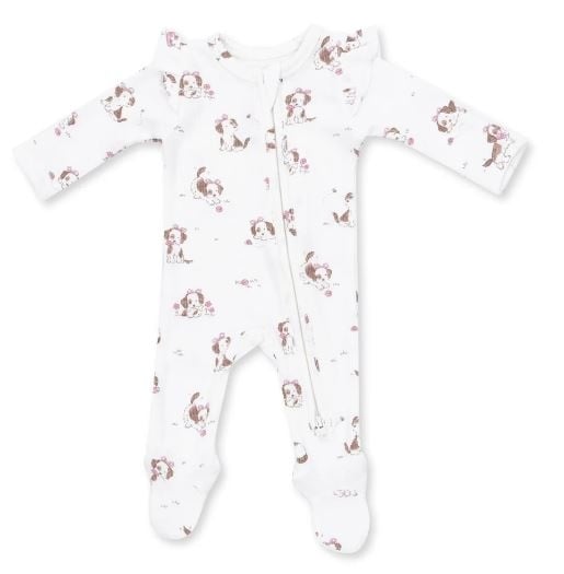 Angel Dear Explorer Puppy Pink Rib Footie