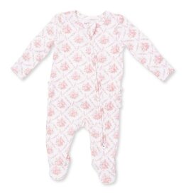 Angel Dear Lattice Rose Ruffle Back Footie