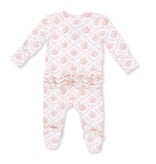 Angel Dear Lattice Rose Ruffle Back Footie