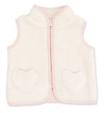 Angel Dear Pink Trim Heart Pkt Sherpa Vest