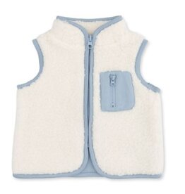 Angel Dear Blue Trim Sherpa Vest