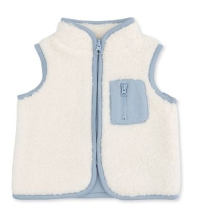 Angel Dear Blue Trim Sherpa Vest