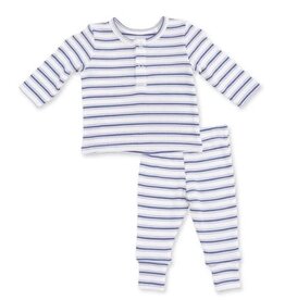 Angel Dear Denim Stripe Ribbed Henley Set