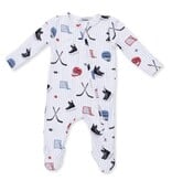 Angel Dear Hockey Stripe Zip Footie