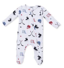 Angel Dear Hockey Stripe Zip Footie