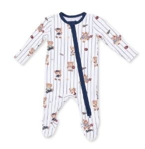 Angel Dear Sport Bears Striped Zip Footie