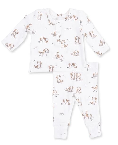 Angel Dear Explorer Puppy Ribbed Henley Set