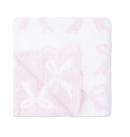 Angel Dear Pink Bow Chenille Blanket