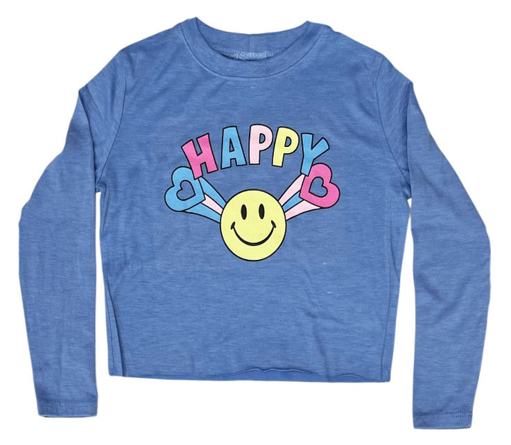 Firehouse Ice Blue Happy Burst LS Tee