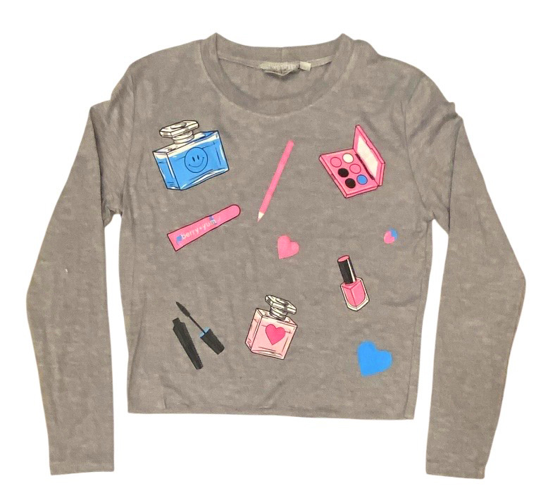 Firehouse Heather Grey Glam Makeup LS Tee