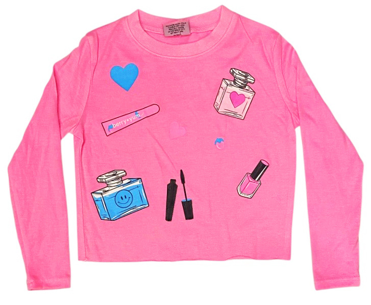 Firehouse Neon Pink Glam Makeup LS Tee
