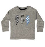 Mish Grey Check Bolts LS Tee