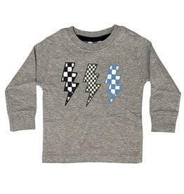 Mish Grey Check Bolts LS Tee
