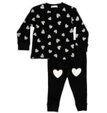 Little Mish Scattered Hearts Blk Thermal Inf Set