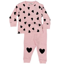Little Mish Scattered Hearts Pink Thermal Inf Set