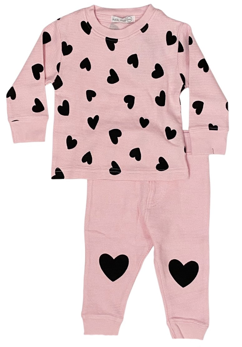 Little Mish Scattered Hearts Pink Thermal Inf Set