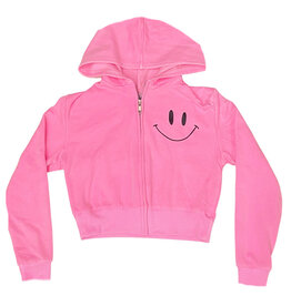 Firehouse Neon Pink Smiley Zip Hoodie