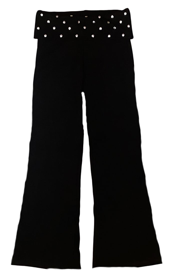 FBZ Black Silver Stud Foldover Pant